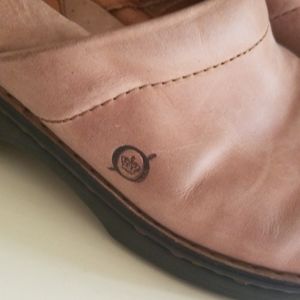 Born Leather Clogs with Rubber Sole